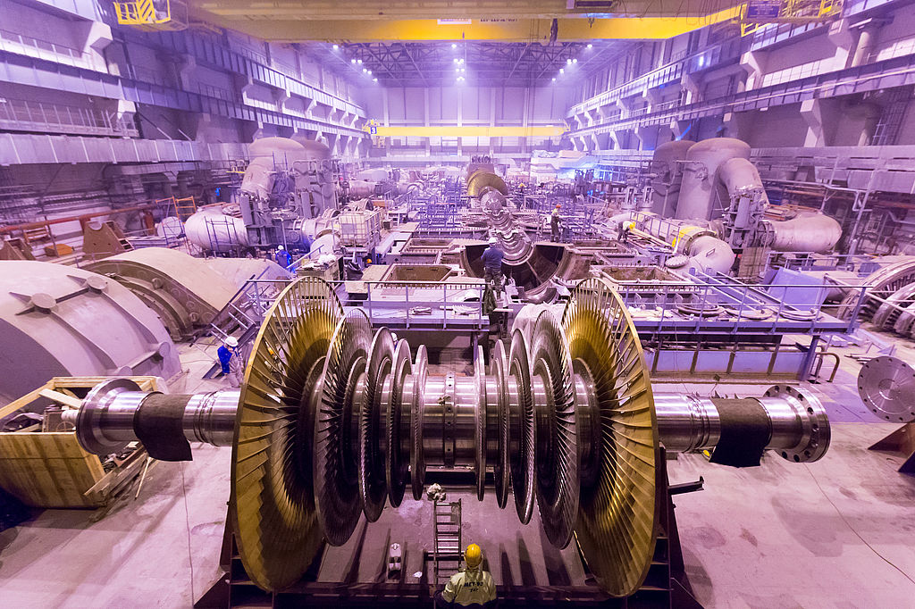 Turbina a Paks II.-vel azonos technológiájú Leningradszkaja 2 atomerőműben (forrás: http://museum.power-m.ru)